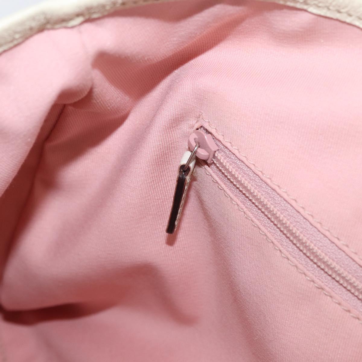 GUCCI GG Canvas Sherry Line Tote Bag Pink Silver 145758 Auth 172816