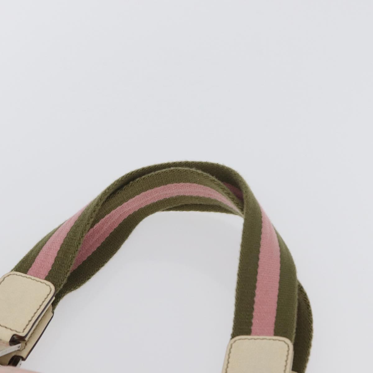 GUCCI GG Canvas Sherry Line Tote Bag Pink Silver 145758 Auth 172816