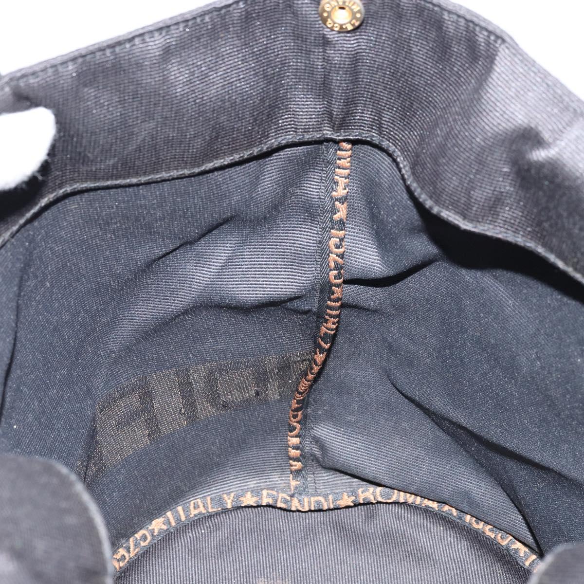 FENDI Hand Bag Nylon Black Auth 172823