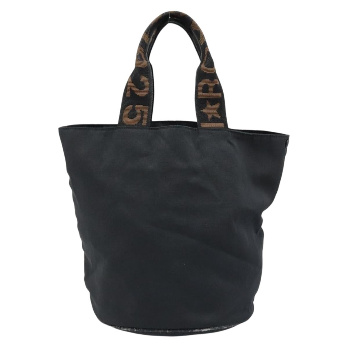 FENDI Hand Bag Nylon Black Auth 172823