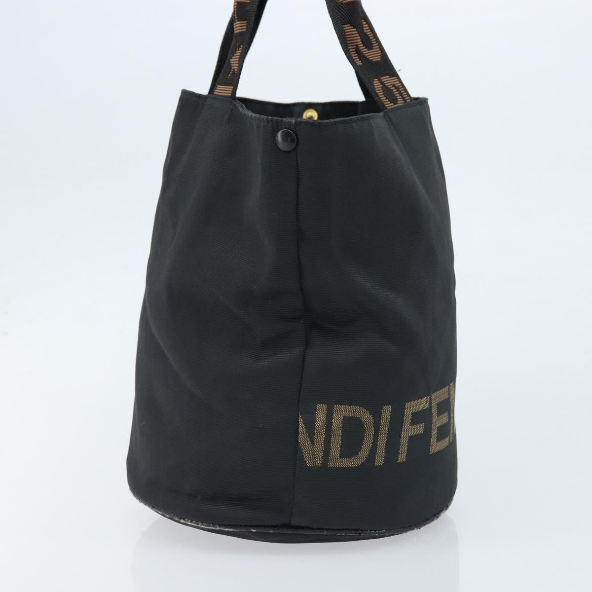 FENDI Hand Bag Nylon Black Auth 172823