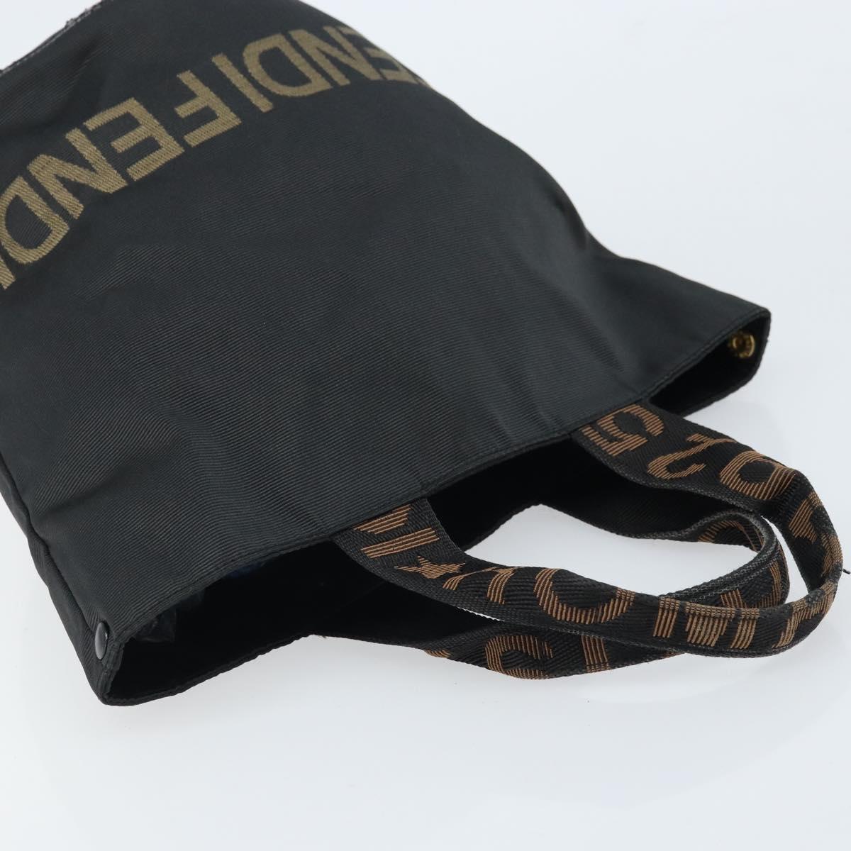 FENDI Hand Bag Nylon Black Auth 172823