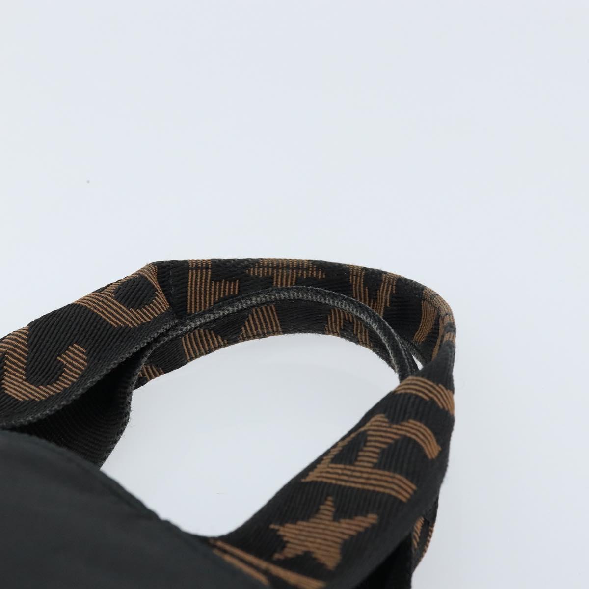FENDI Hand Bag Nylon Black Auth 172823