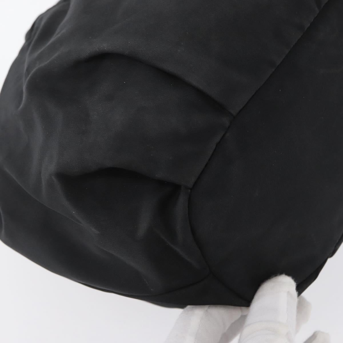 PRADA Hand Bag Nylon Black Gold Auth 172825