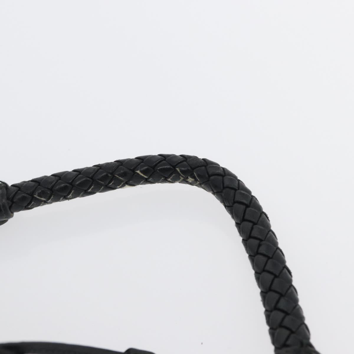 PRADA Hand Bag Nylon Black Gold Auth 172825