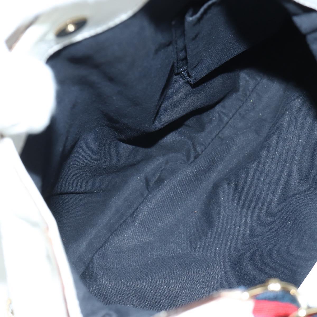 GUCCI Sherry Line Shoulder Bag Leather White Gold 154392 Auth 172832V