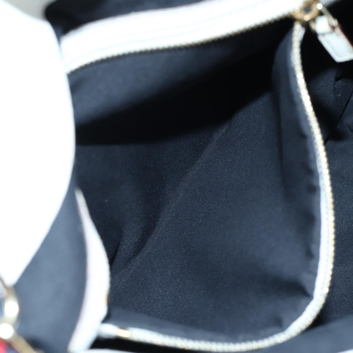 GUCCI Sherry Line Shoulder Bag Leather White Gold 154392 Auth 172832V