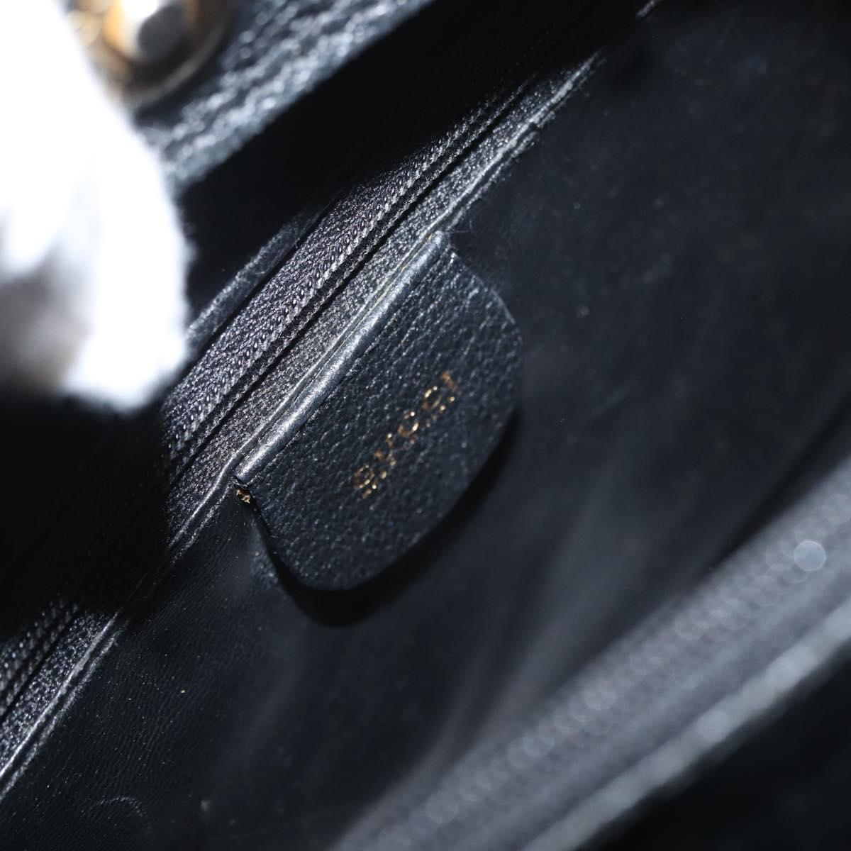 GUCCI Bamboo Hand Bag Suede Black Gold 002 1096 0260 Auth 172841