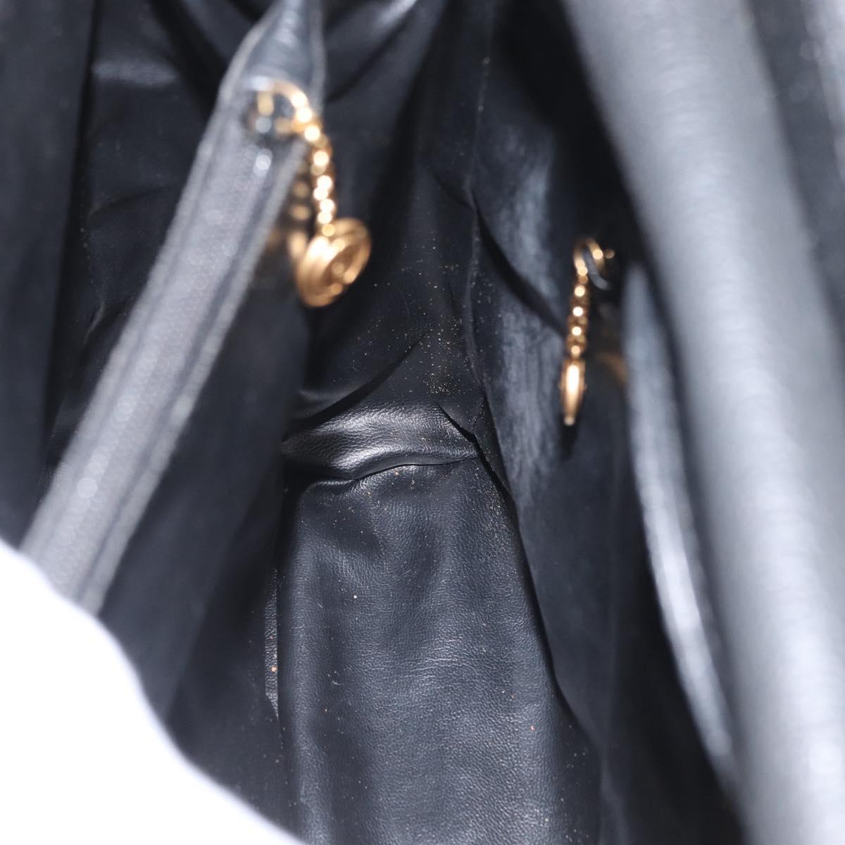 GUCCI Bamboo Hand Bag Suede Black Gold 002 1096 0260 Auth 172841