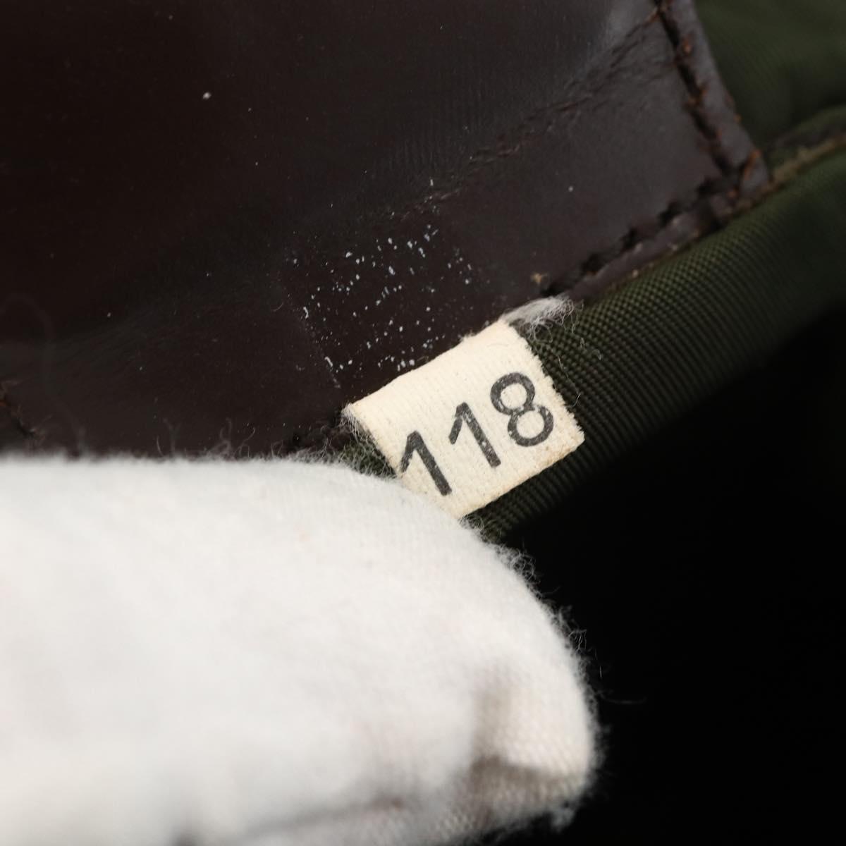 PRADA Shoulder Bag Nylon Green Silver Auth 172849