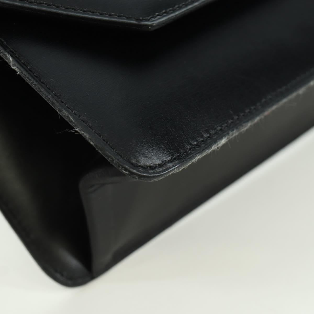 Christian Dior Shoulder Bag Leather Gold Black Auth 172851V