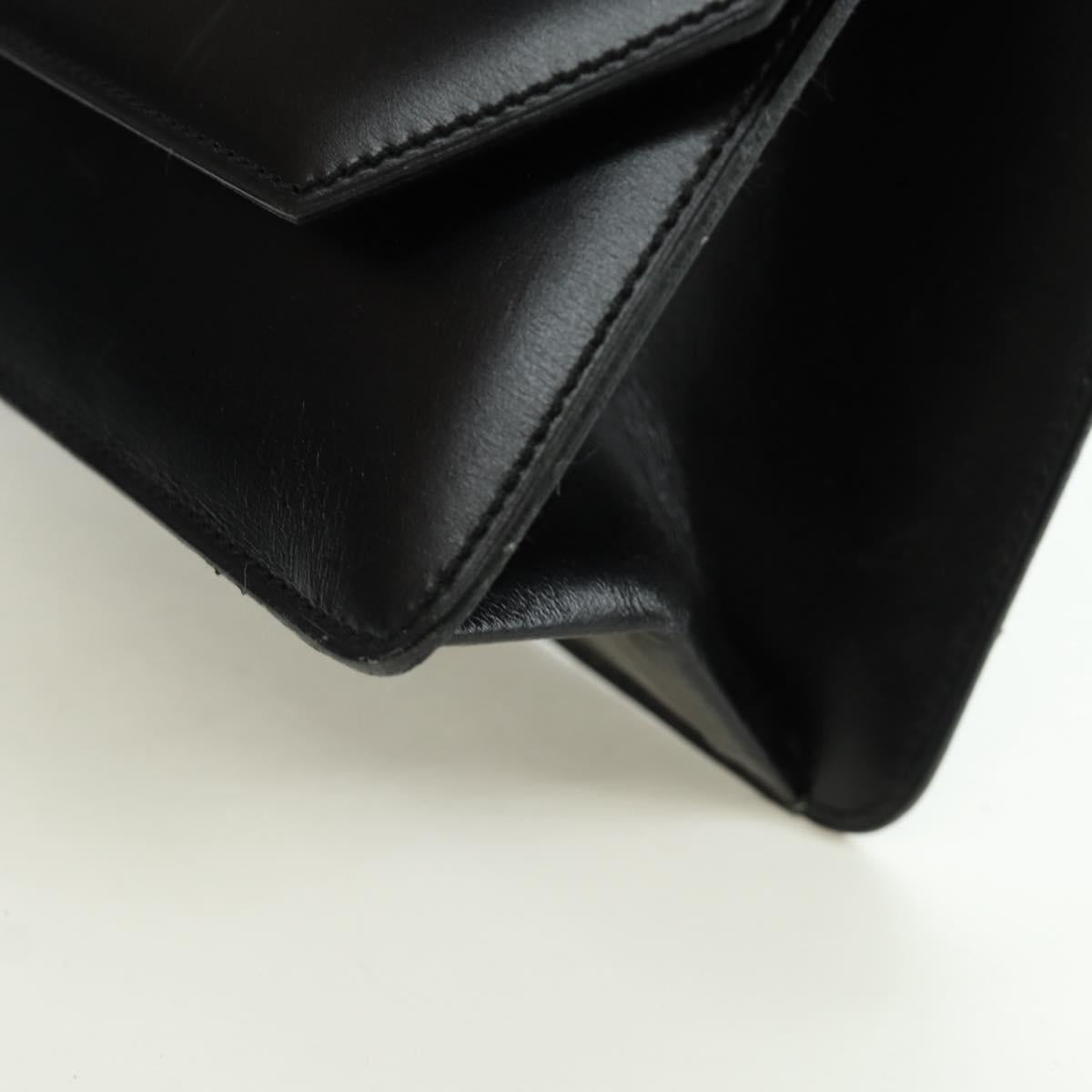 Christian Dior Shoulder Bag Leather Gold Black Auth 172851V