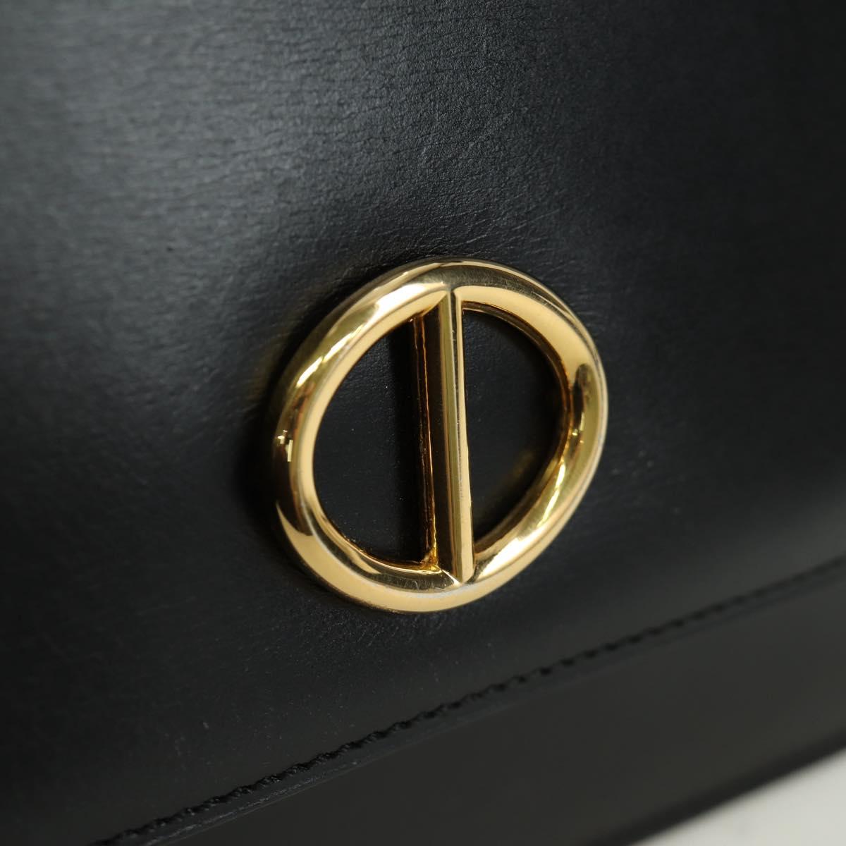 Christian Dior Shoulder Bag Leather Gold Black Auth 172851V