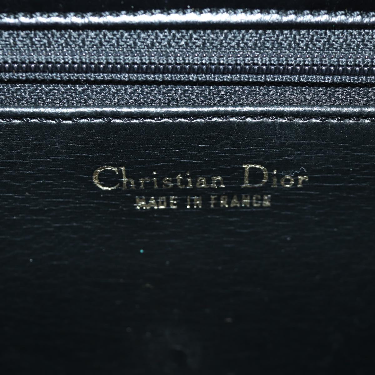 Christian Dior Shoulder Bag Leather Gold Black Auth 172851V