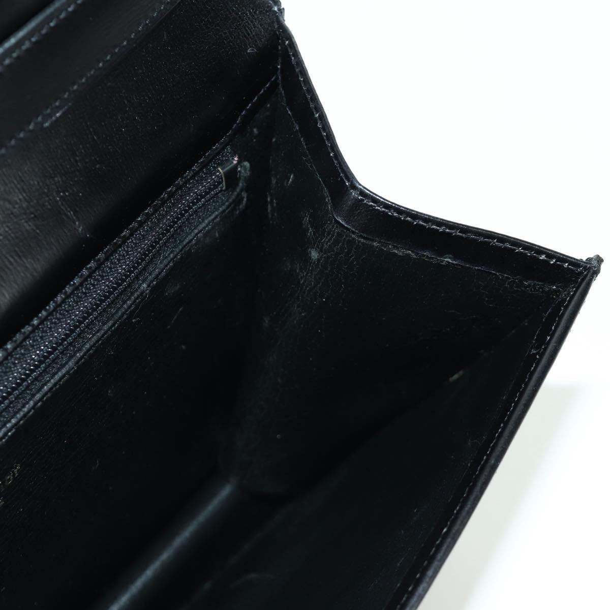 Christian Dior Shoulder Bag Leather Gold Black Auth 172851V