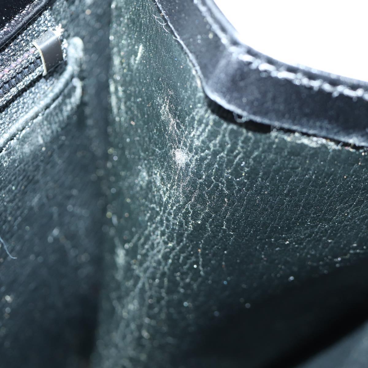 Christian Dior Shoulder Bag Leather Gold Black Auth 172851V