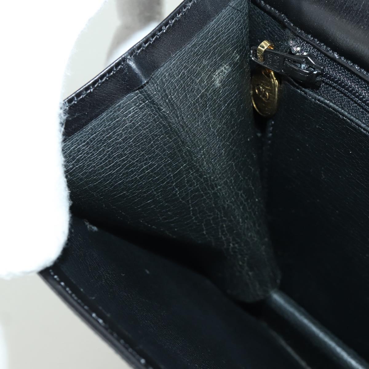 Christian Dior Shoulder Bag Leather Gold Black Auth 172851V