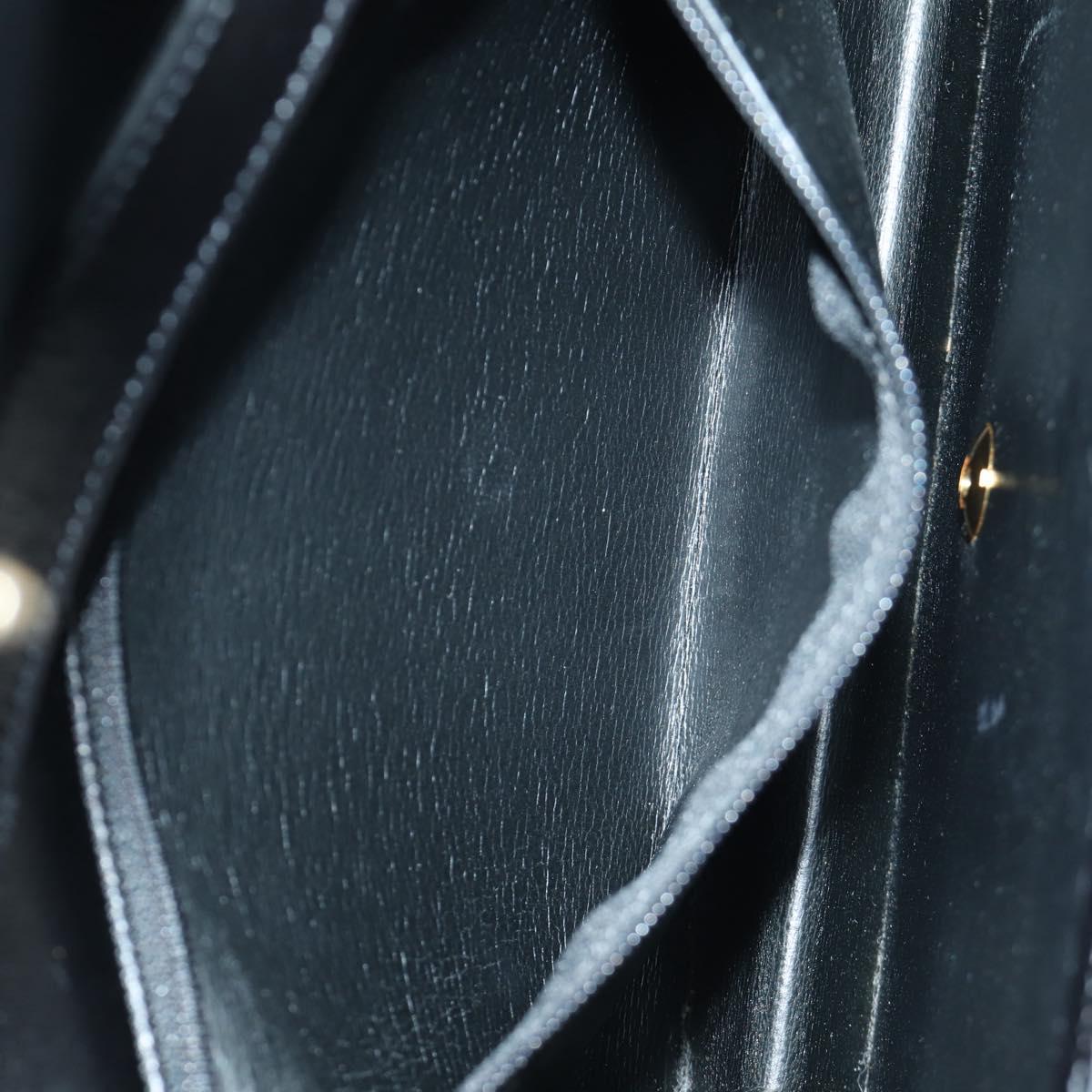 Christian Dior Shoulder Bag Leather Gold Black Auth 172851V