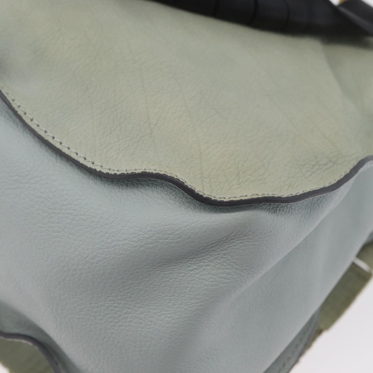 Chloe Marcie Hand Bag Leather Green Gold Auth 172852