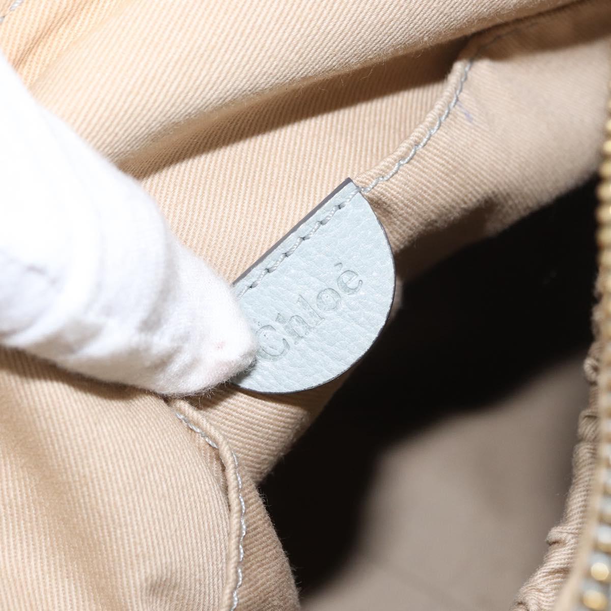 Chloe Marcie Hand Bag Leather Green Gold Auth 172852