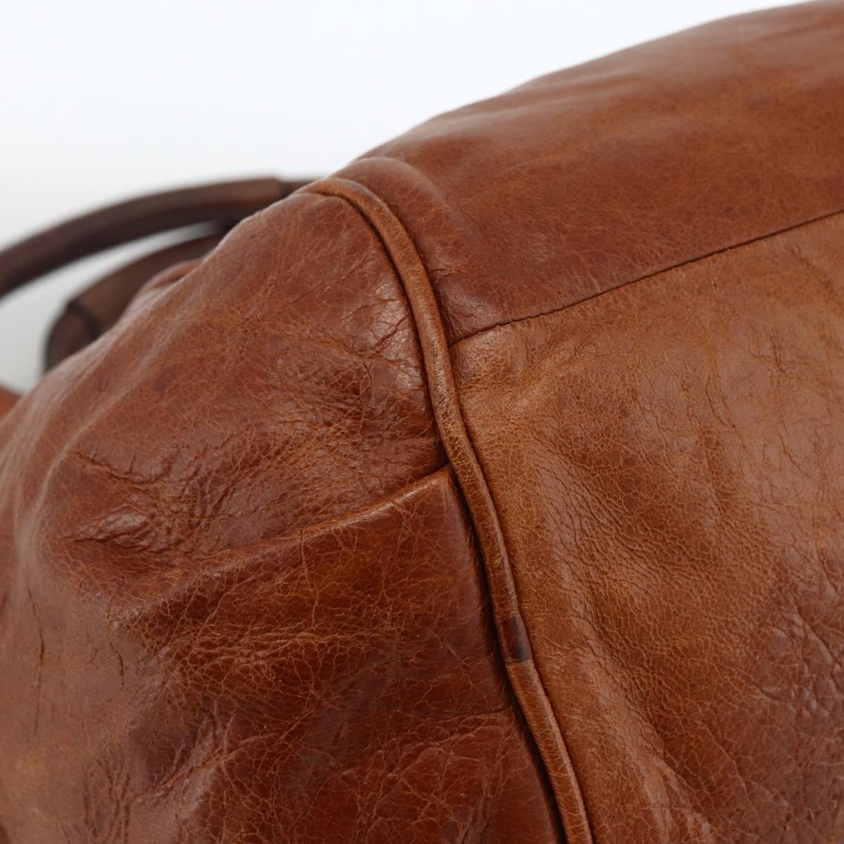 Chloe Etel Hand Bag Leather Brown Gold Auth 172853