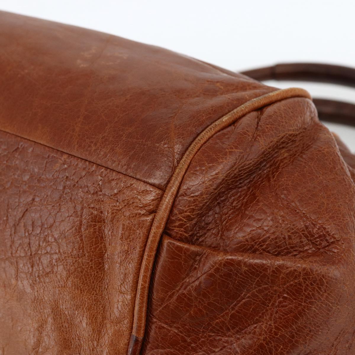 Chloe Etel Hand Bag Leather Brown Gold Auth 172853