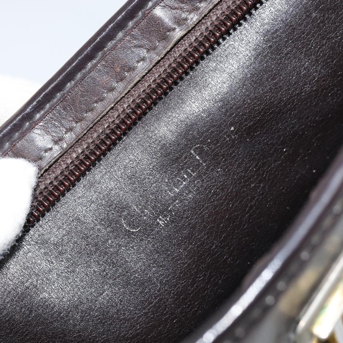 Christian Dior Trotter Canvas Shoulder Bag Brown Gold Auth 172857