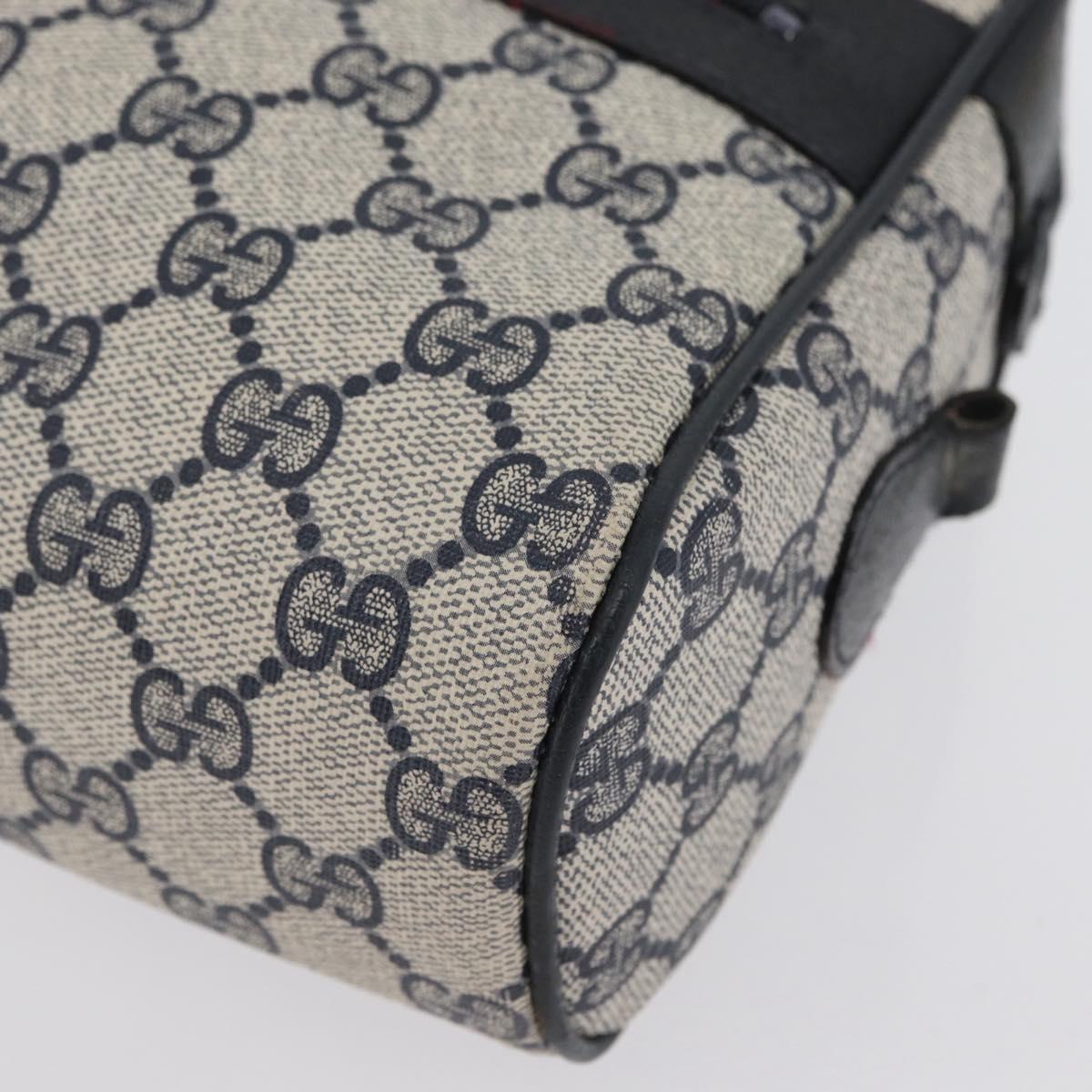 GUCCI GG Supreme Sherry Line Shoulder Bag PVC Navy Gold 001 4071 5 Auth 172858