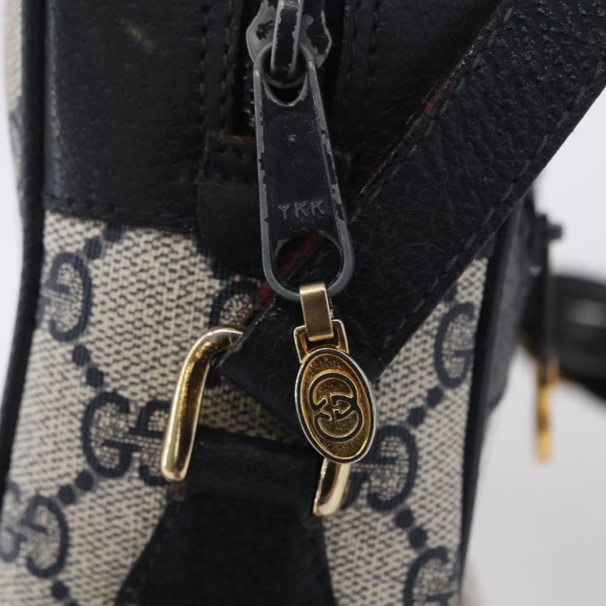 GUCCI GG Supreme Sherry Line Shoulder Bag PVC Navy Gold 001 4071 5 Auth 172858