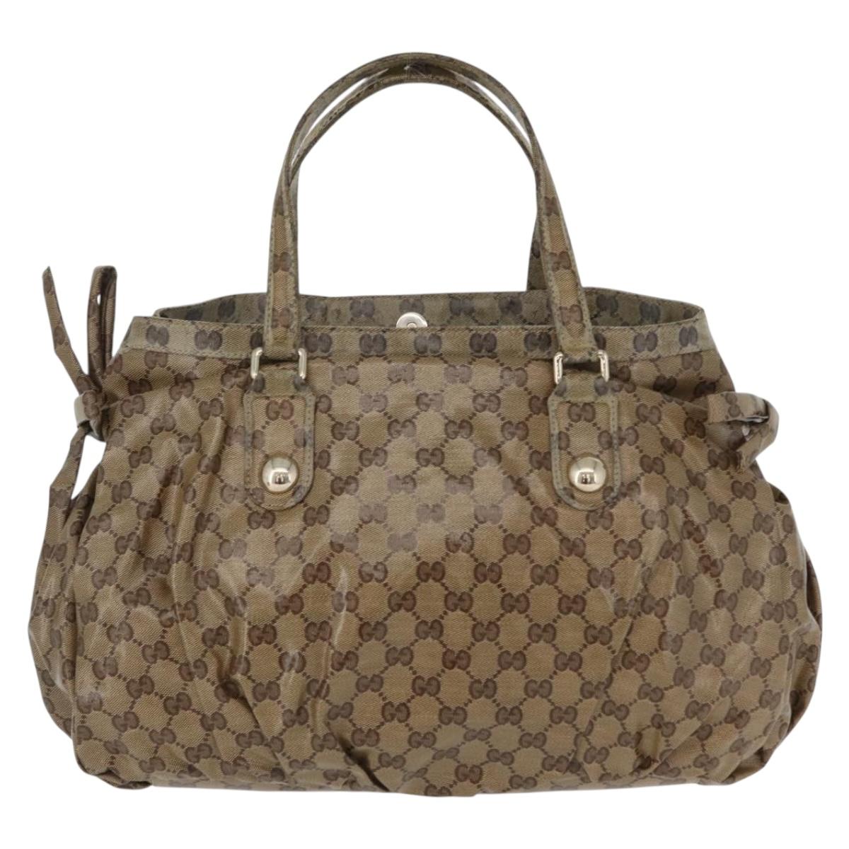 GUCCI GG Crystal Tote Bag Coated Canvas Beige Gold 211921 Auth 172867