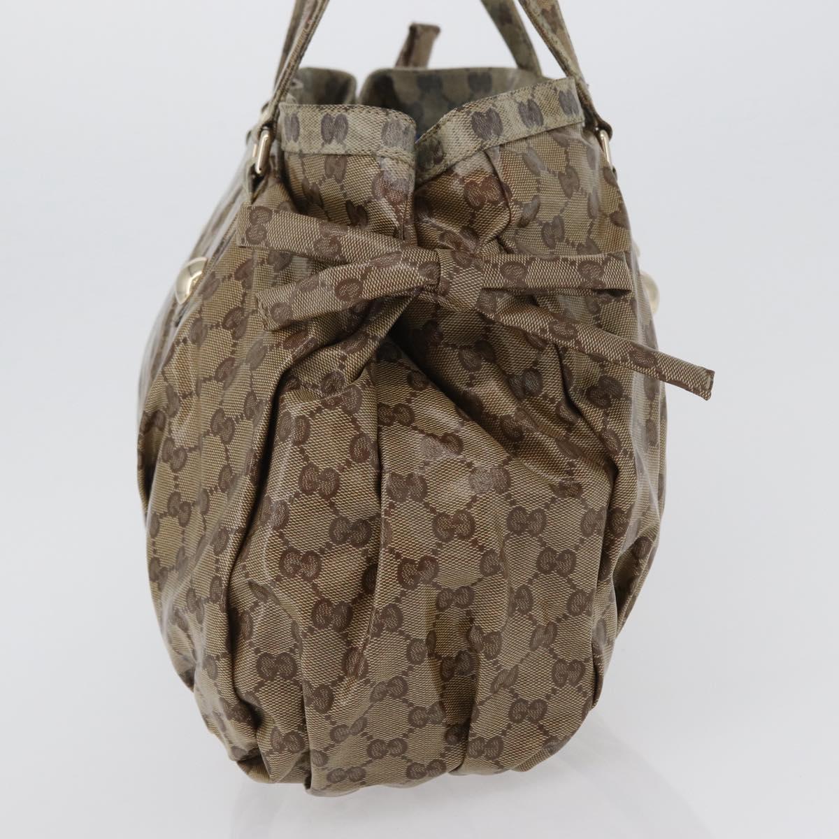 GUCCI GG Crystal Tote Bag Coated Canvas Beige Gold 211921 Auth 172867