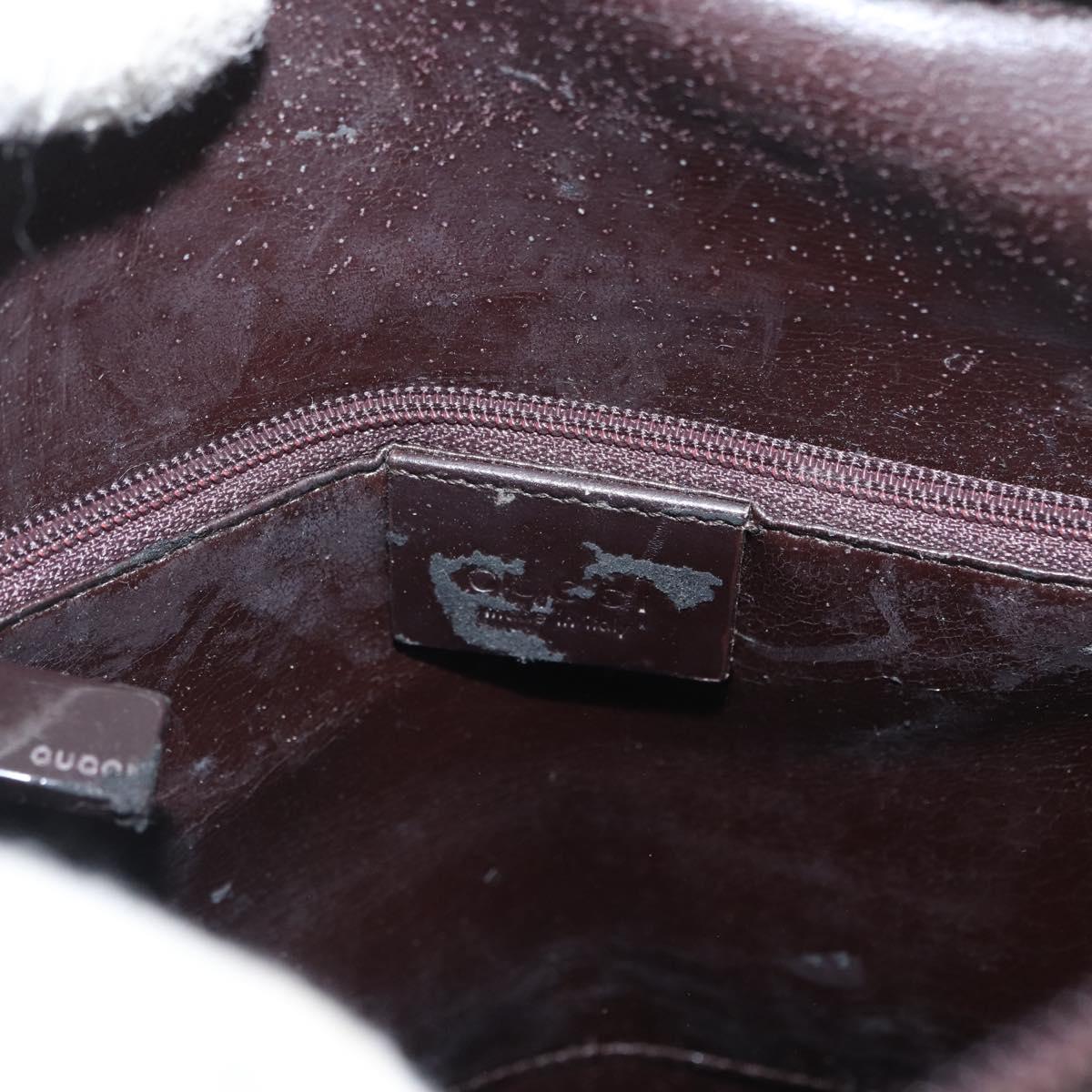 GUCCI Shoulder Bag Patent leather Brown 002 1007 Auth 172868
