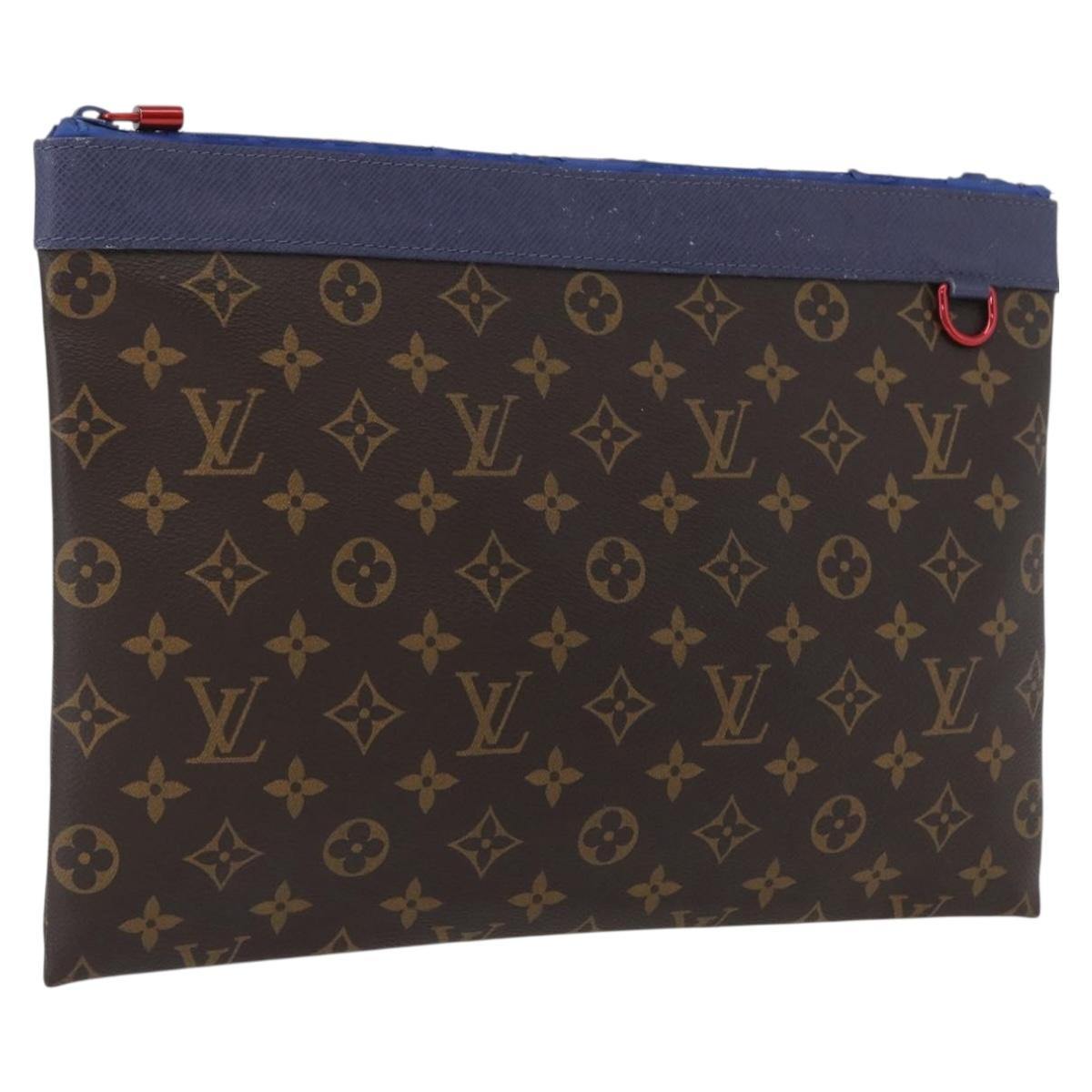 LOUIS VUITTON Monogram Pochette Apollo Clutch Bag Blue M63048 LV Auth 172871