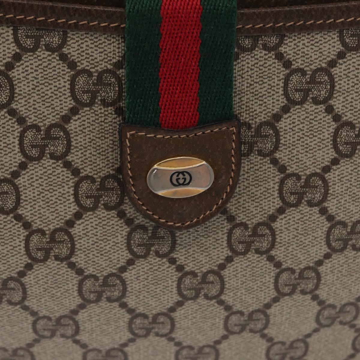 GUCCI GG Supreme Web Sherry Line Shoulder Bag PVC Beige 904 02 026 Auth 172873