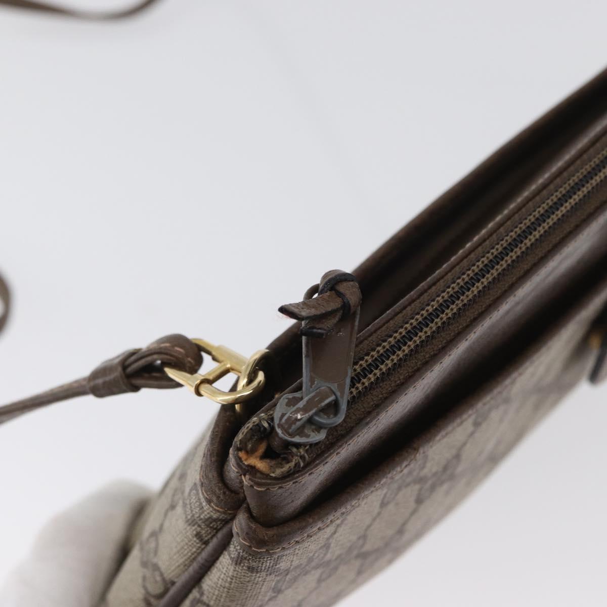 GUCCI GG Supreme Web Sherry Line Shoulder Bag PVC Beige 904 02 026 Auth 172873