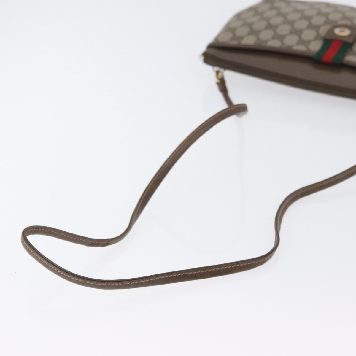 GUCCI GG Supreme Web Sherry Line Shoulder Bag PVC Beige 904 02 026 Auth 172873