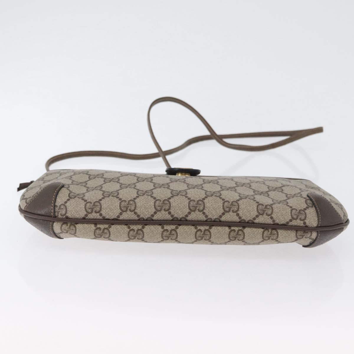 GUCCI GG Supreme Web Sherry Line Shoulder Bag PVC Beige 904 02 026 Auth 172873