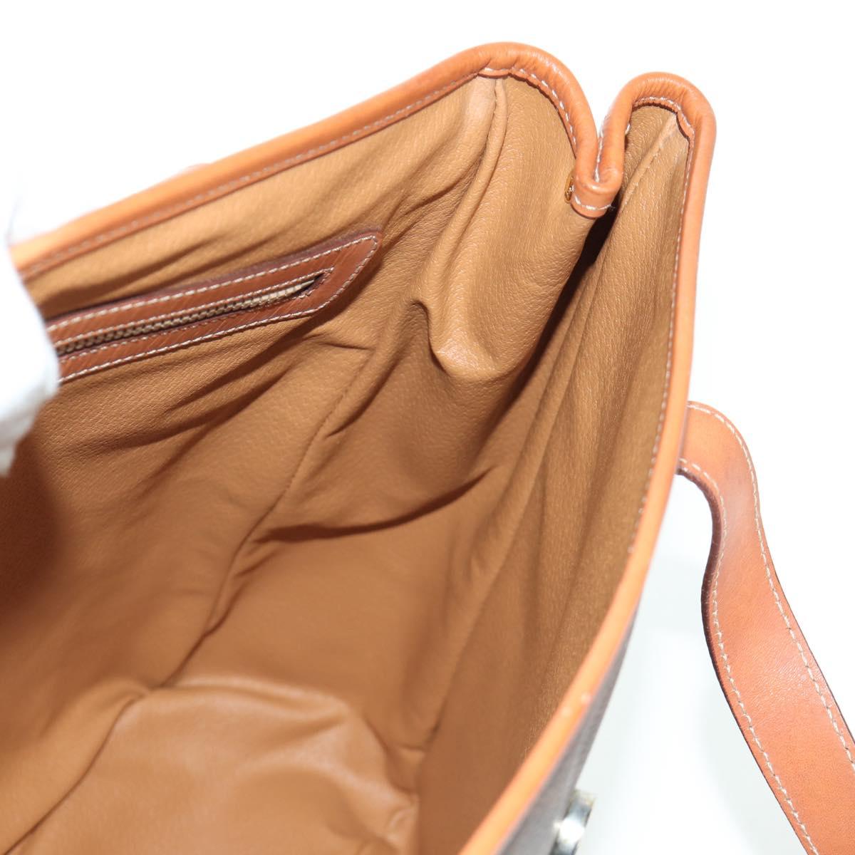 CELINE Macadam Canvas Tote Bag PVC Leather Brown Gold Auth 172882V