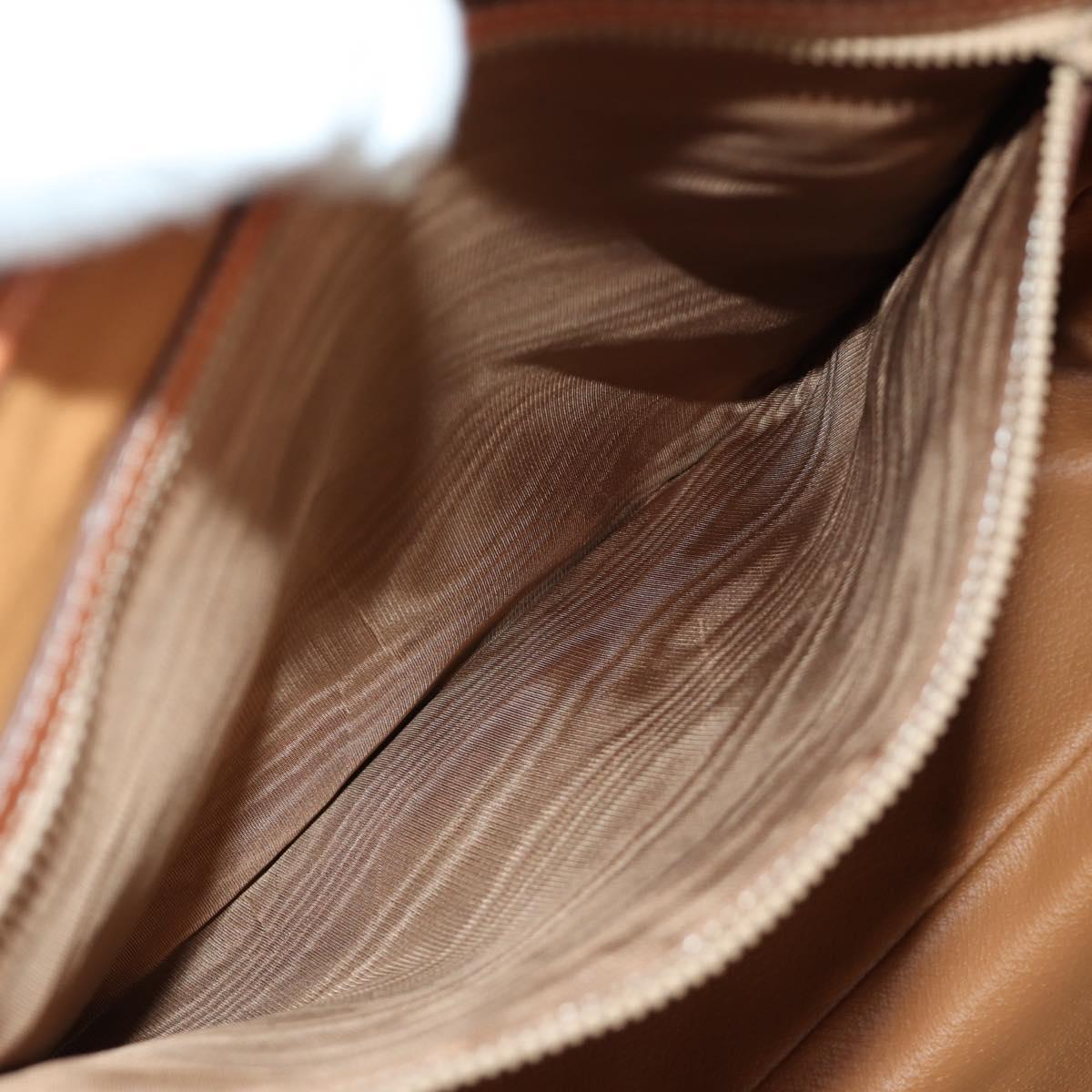 CELINE Macadam Canvas Tote Bag PVC Leather Brown Gold Auth 172882V
