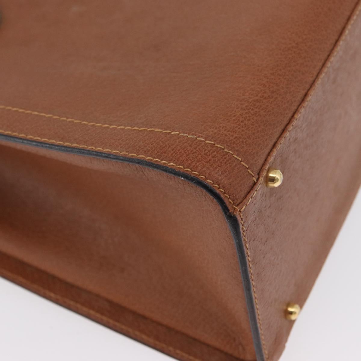 GUCCI Bamboo Hand Bag Leather Brown Gold 002 123 0260 Auth 172890