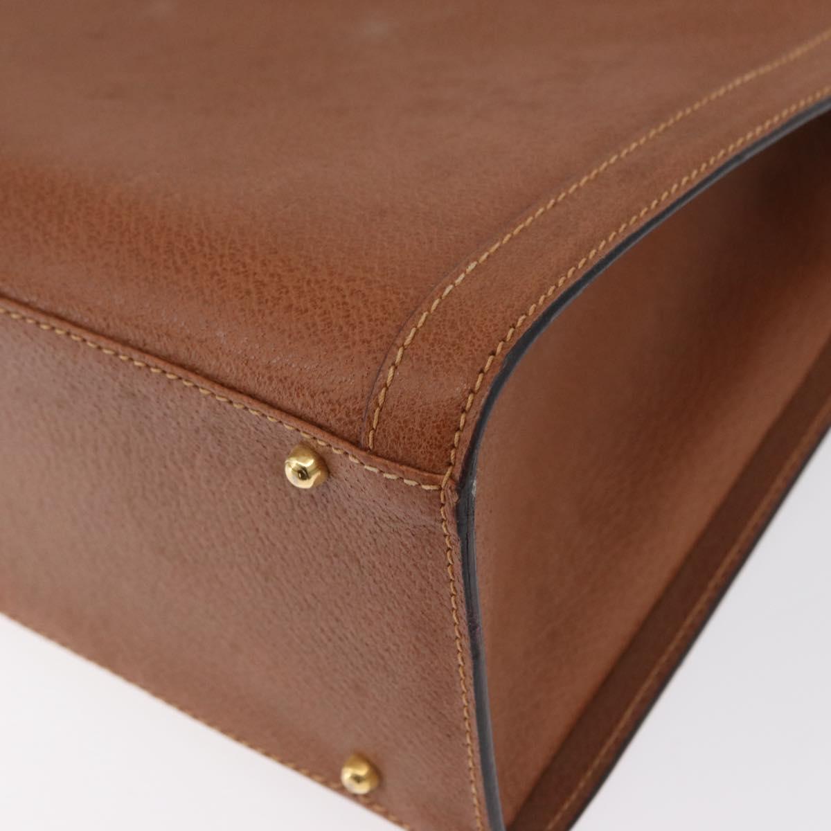 GUCCI Bamboo Hand Bag Leather Brown Gold 002 123 0260 Auth 172890