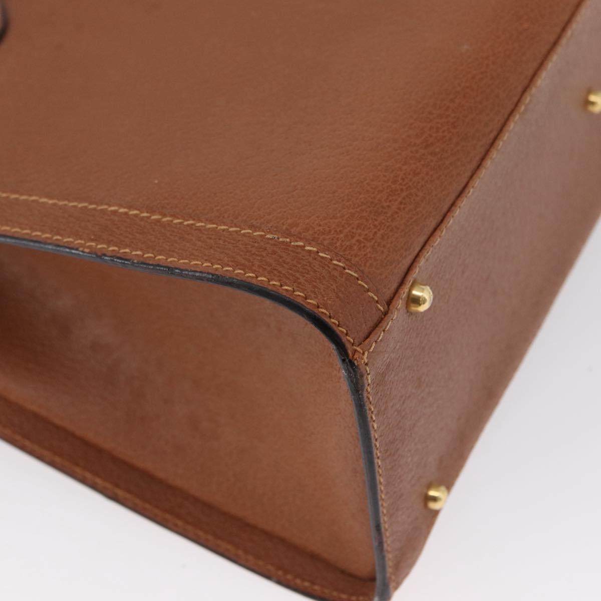 GUCCI Bamboo Hand Bag Leather Brown Gold 002 123 0260 Auth 172890