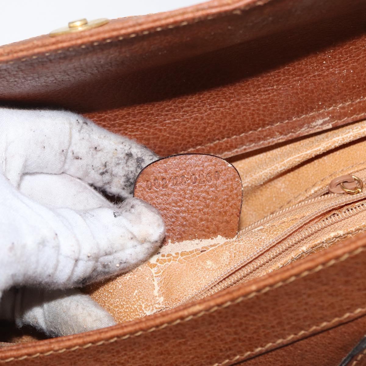 GUCCI Bamboo Hand Bag Leather Brown Gold 002 123 0260 Auth 172890