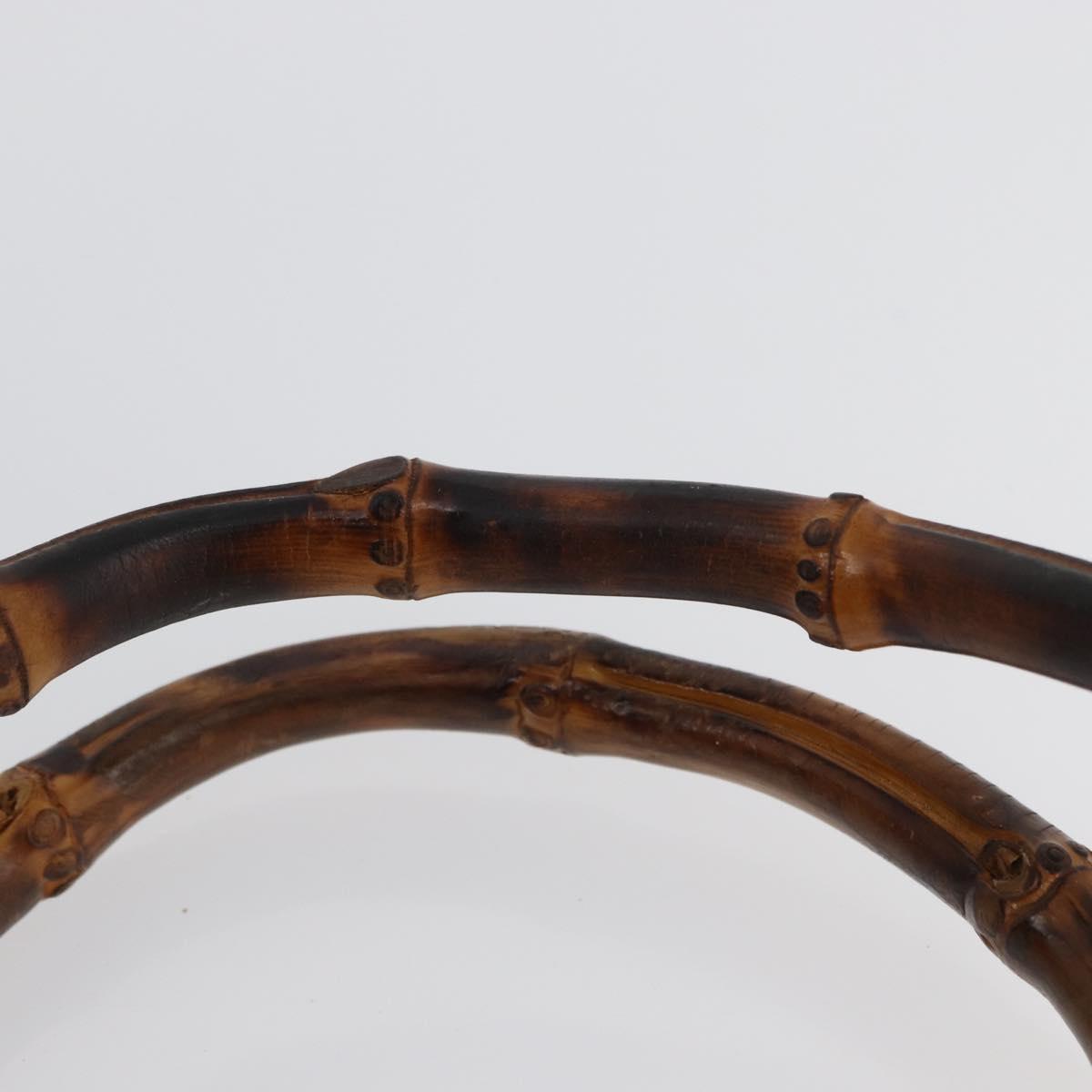 GUCCI Bamboo Hand Bag Leather Brown Gold 002 123 0260 Auth 172890