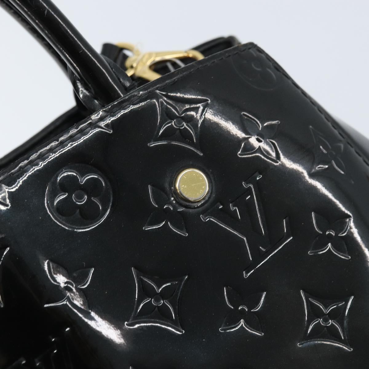 LOUIS VUITTON Monogram Vernis Montaigne MM Hand Bag Noir M50168 LV Auth 172893