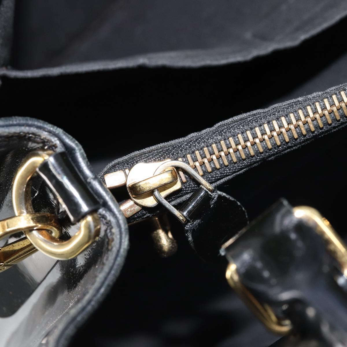 LOUIS VUITTON Monogram Vernis Montaigne MM Hand Bag Noir M50168 LV Auth 172893