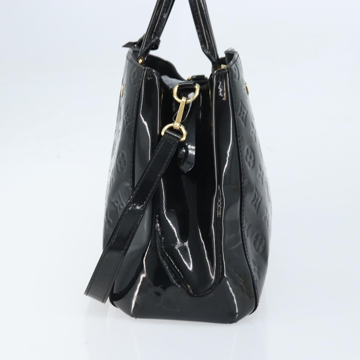 LOUIS VUITTON Monogram Vernis Montaigne MM Hand Bag Noir M50168 LV Auth 172893