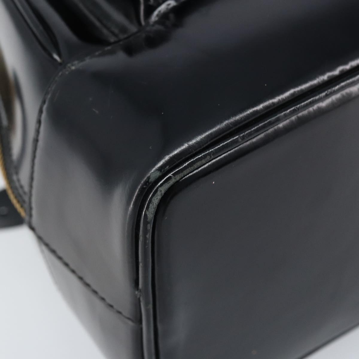 GUCCI Bamboo Body Bag Patent leather Black Gold 003 3444 0027 Auth 172896