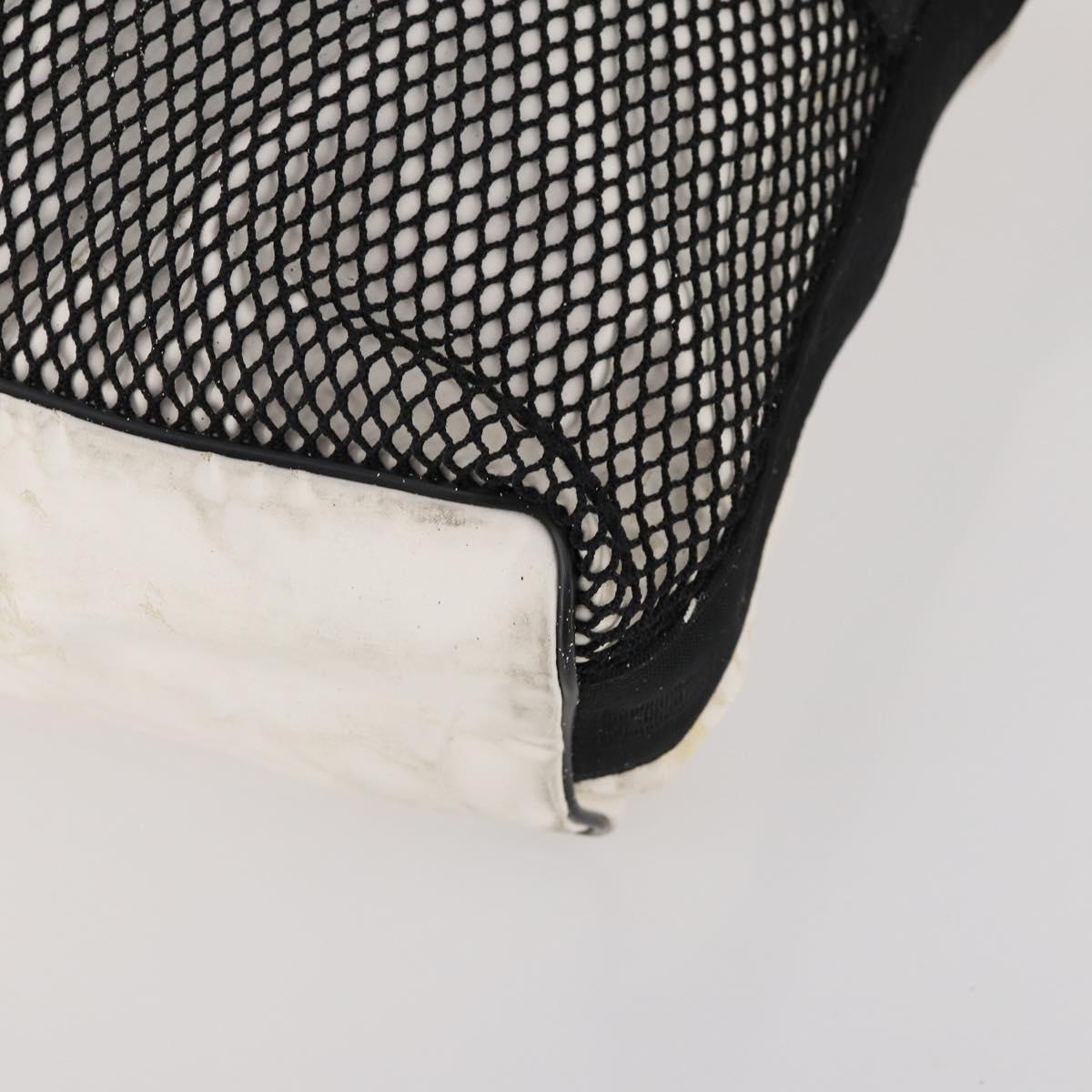 CHANEL Sports Line Shoulder Bag Nylon White Black CC Auth 172897