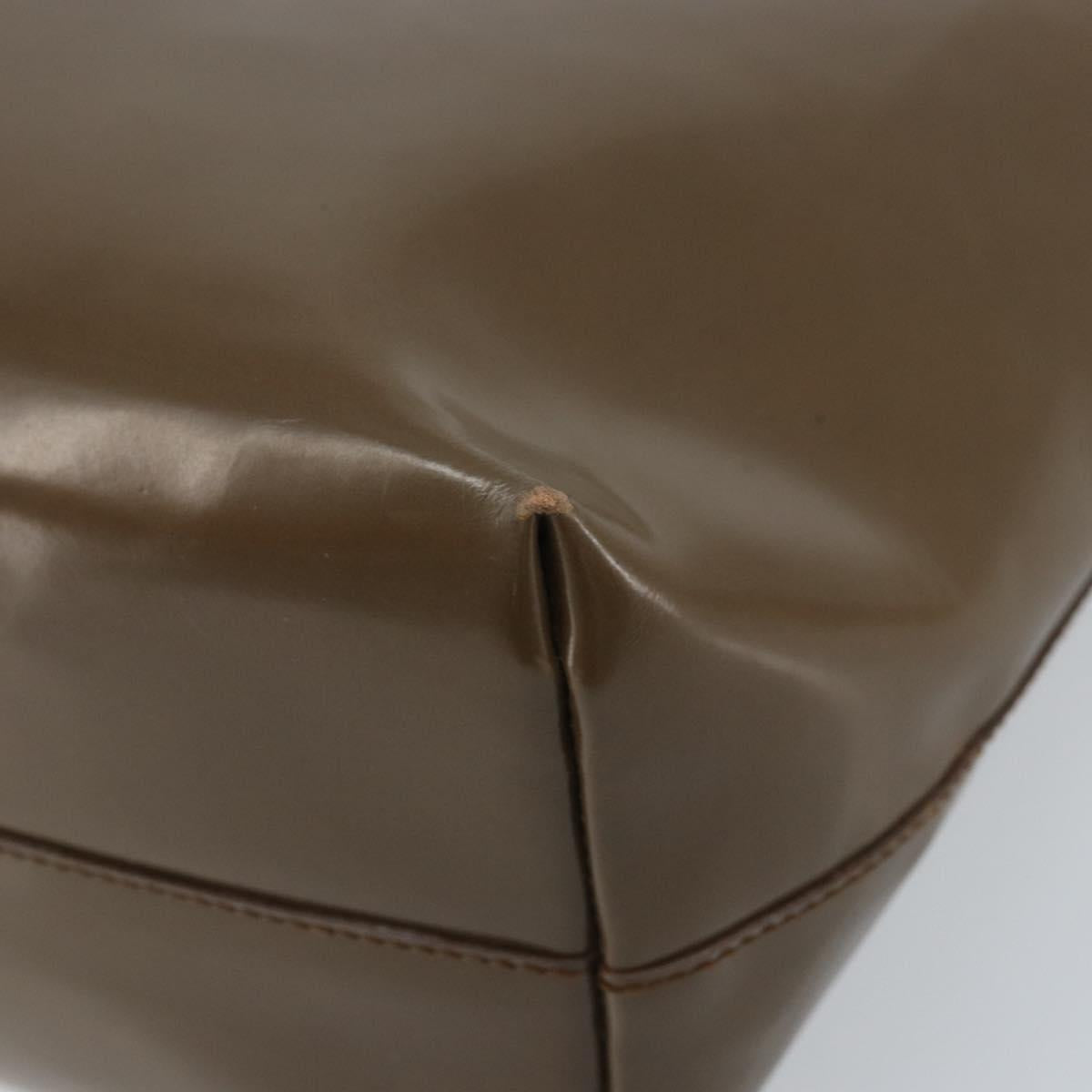 PRADA Tote Bag Patent leather Brown Auth 172898